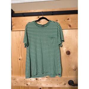 Toad & Co Striped Green T Shirt Women’s Size XL